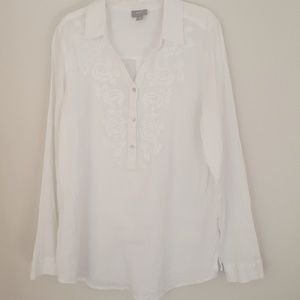 J.Jill white women blouse, size S, O190